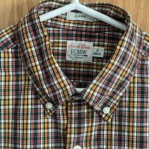 J. Crew Men's Classic Checkered Shirt - Red, Yellow, Green